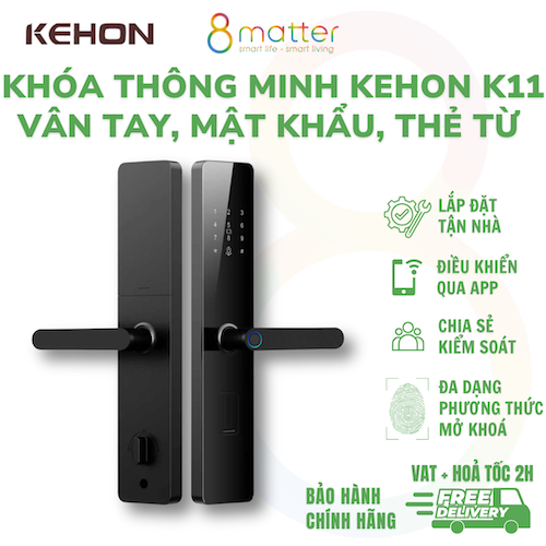 Khoá Thông Minh Chính Hãng KEHON K6 VÂN TAY, MẬT KHẨU, THẺ TỪ - Hỗ Trợ Lắp Đặt