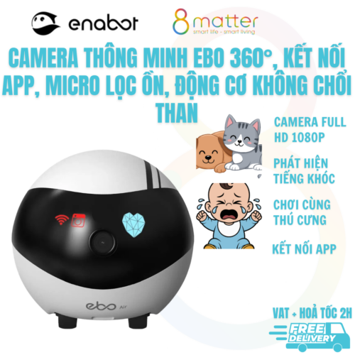 Camera robot phát hiện chuyển động EBO Air Pet, camera di động ban đêm cho thú cưng - Bảo Hành 12 tháng